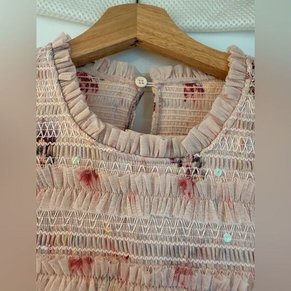 Needle & Thread sequin mini dress with sheer sleeves in dusty mauve US2/XS - Picture 7 of 10